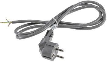 Netzkabel 1,5m, grau, 3x 0,75mm² - Schutzkontakt-Stecker > blanke Enden