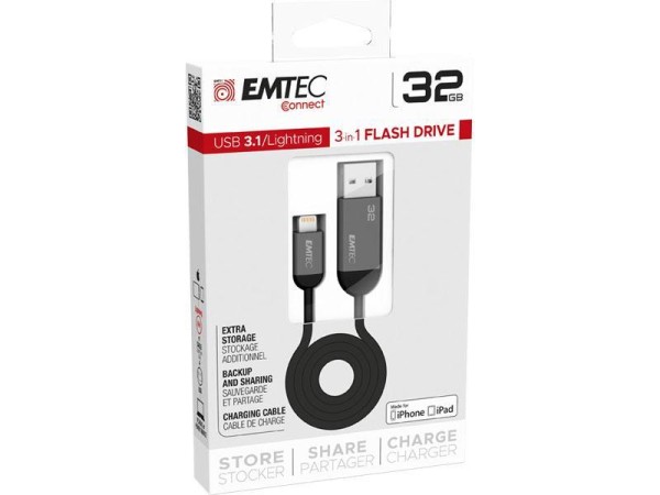 USB FlashDrive Lightning 32GB EMTEC T750 USB3.1 Dual