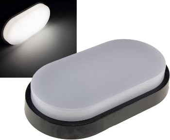 LED Wandleuchte "PALAU" IP54, 4000K - Oval, 10 Watt, 900 Lumen, Anthrazit