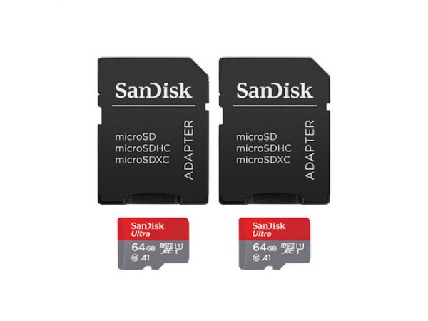 SanDisk Ultra microSDXC 64GB 140MBs+Adapt 2Pack SDSQUAB-064G-GN6MT