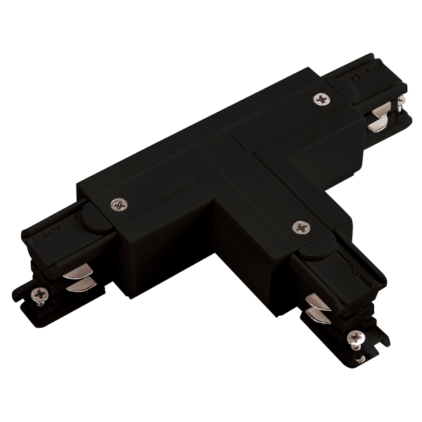 Einspeiser-Steckverbinder ''SPS2'' für 3-Phasen-Schienensystem, T Links, schwarz