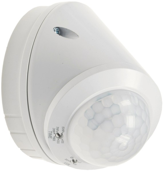 Wand- & Decken-Bewegungsmelder 360° / LED geeignet, 8m Detektion, weiß