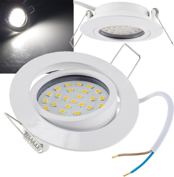 LED-Einbauleuchte "Flat-26" neutralweiß / 80x26mm, 3W, 390lm, weißes Gehäuse