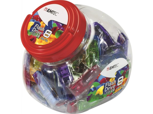 USB FlashDrive 8GB Emtec C410 Candy Jar (80 Stück)