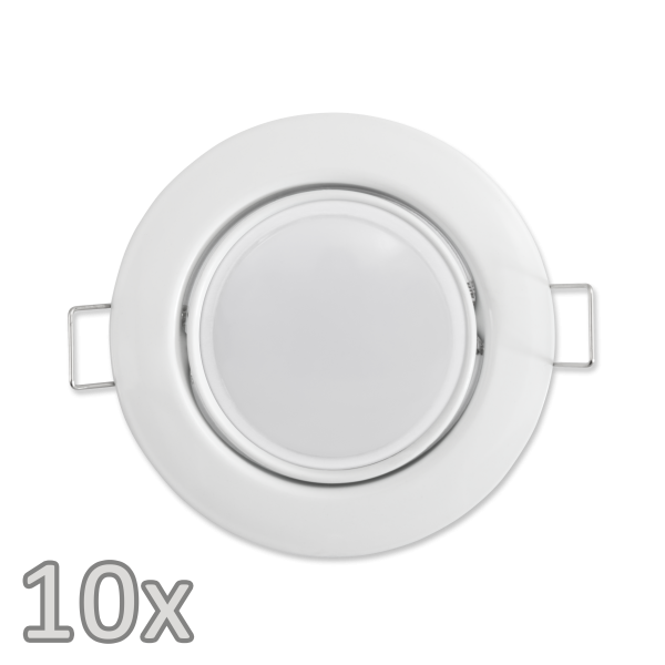 Einbauleuchten-Set McShine, 10xRahmen, 10xLED-Modul, 5W, 440lm, 230V, weiß