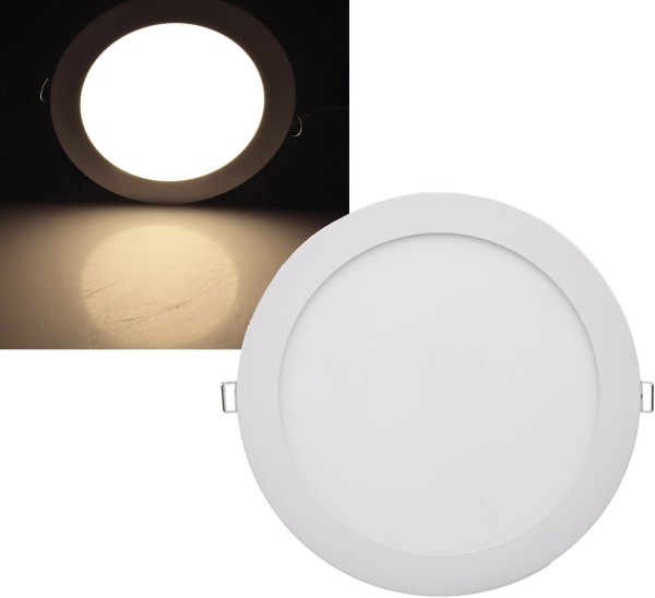 LED Licht-Panel "QCP-22R", Ø 22,5cm / 230V, 18W, 1600 Lumen, 2900K / warmweiß