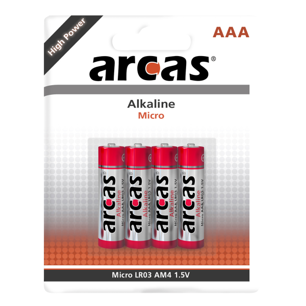 Micro-Batterie Alkaline 1,5V, Typ AAA/LR03, 4er-Pack