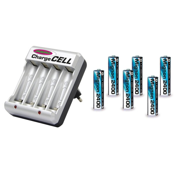 Ladegerät Charge Cell inkl. VE6 AA 1,2V 2400mAh im Blister