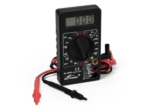 Digitalmultimeter McPower ''M-330D'' schwarz, 3½-stellig, akustischer Durchgangsprüfer