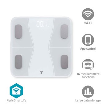 WIFI-SmartLife-Personenwaage | Bluetooth® | BMI / BMR / Fett / Gebeine / Gewicht / Muskeln / Wasser