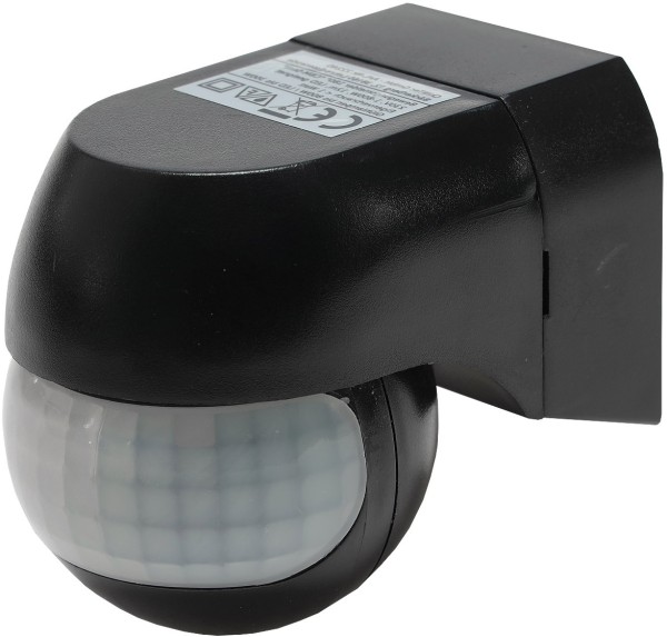 Aufputz Bewegungsmelder "CBM-Slim" 180° / LED geeignet, IP44, 1-800W, schwarz