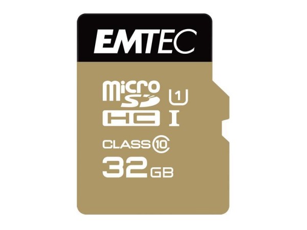 MicroSDHC 32GB EMTEC +Adapter CL10 EliteGold UHS-I 85MB/s Blister