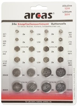 Knopfzellen-Sortiment 24 teilig