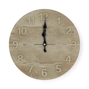 Wanduhr | Durchmesser: 300 mm | Holz | Beige / Braun